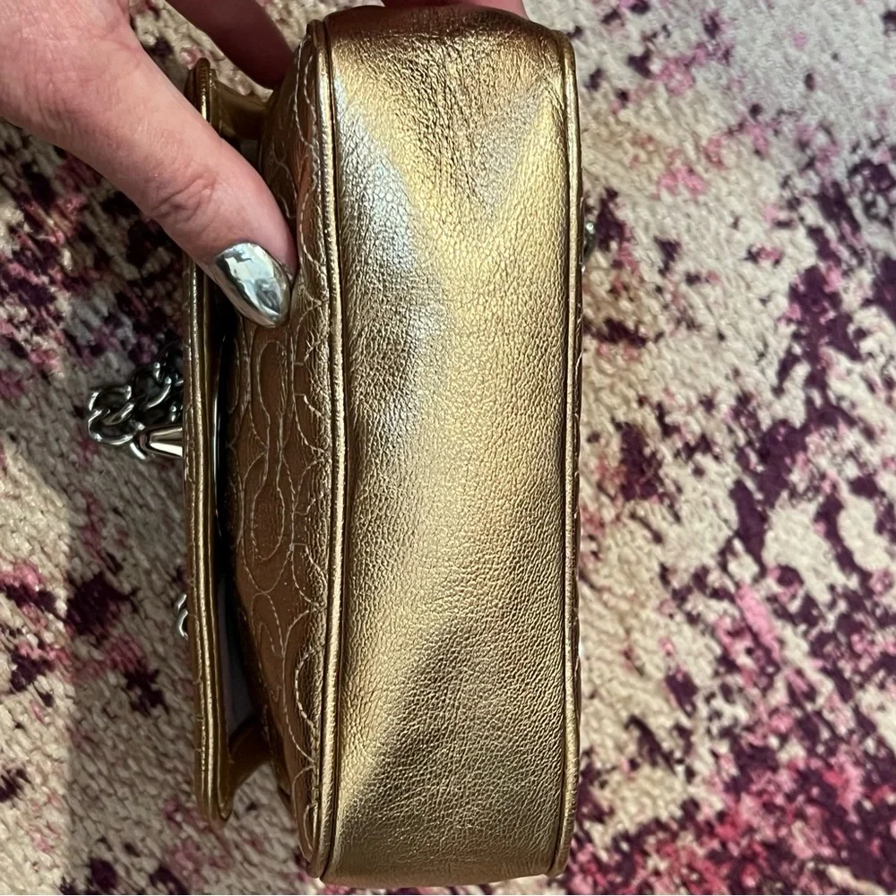 NWT Coach Madison Metallic Leather Small Bag